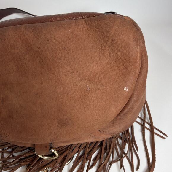 Rebecca Minkoff Rust Brown Suede Tassel Genuine Leather Backpack Bag Purse READ - Picture 11 of 16